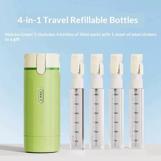 4 in 1 Toiletry Dispenser – Leak-Proof Travel Bottles for Shampoo, Lotion & More