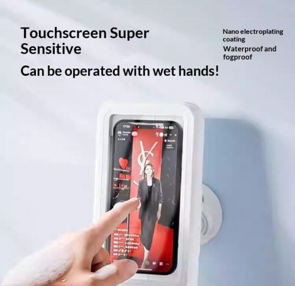 Waterproof Bluetooth Bathroom Phone Holder – 360° Rotating
