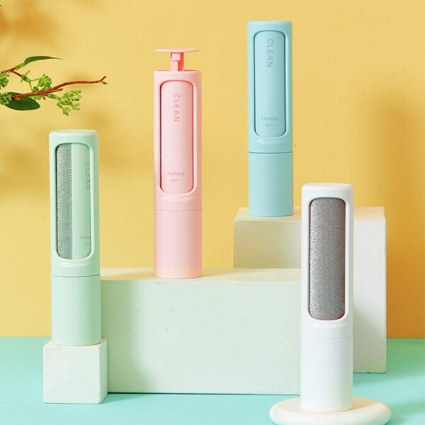 2-1 Reusable Pet Hair Remover Brush Lint Roller Portable Hair Dust Removal Brush