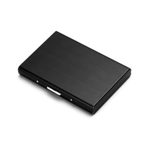 Titanium Black Stainless Steel Card Holder  – Slim Black Metal Case
