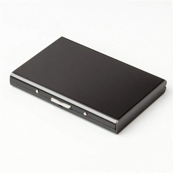 Titanium Black Stainless Steel Card Holder  – Slim Black Metal Case