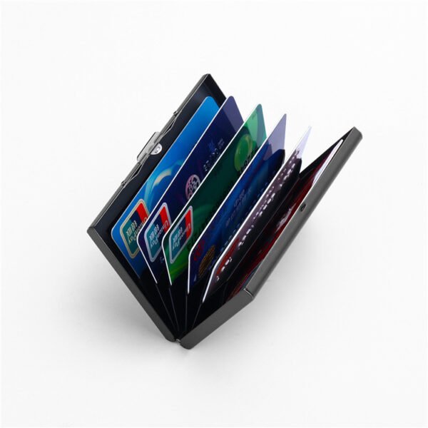 Titanium Black Stainless Steel Card Holder  – Slim Black Metal Case