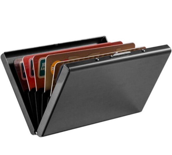 Titanium Black Stainless Steel Card Holder  – Slim Black Metal Case