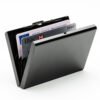 Titanium Black Stainless Steel Card Holder  – Slim Black Metal Case