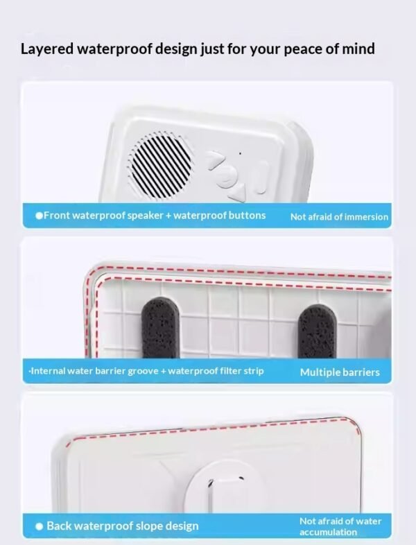 Waterproof Bluetooth Bathroom Phone Holder – 360° Rotating