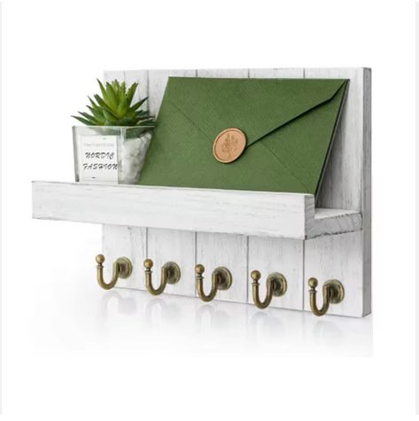 Decorative Key Holder for Wall – Wooden Entryway Organizer