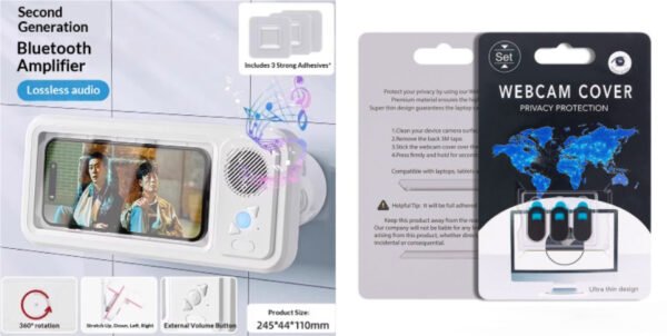 Waterproof Bluetooth Bathroom Phone Holder – 360° Rotating