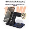 15W 3-in-1 Wireless Charging Station – LED Foldable Fast Charger Stand