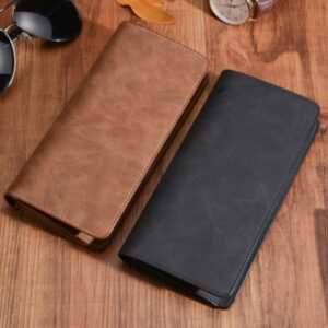 Genuine Leather Bifold Wallet with Coin Pocket