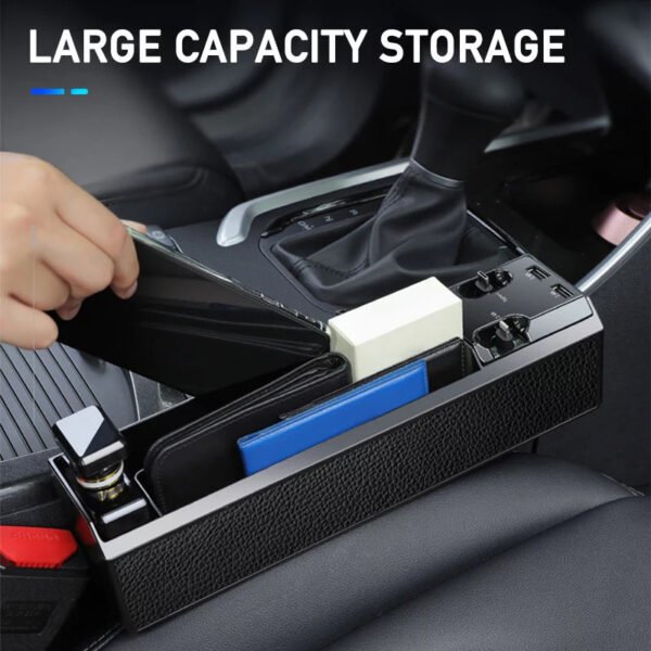 Car Organizer with Charging Ports – Seat Gap Storage Box