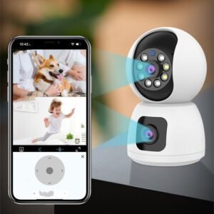 Dual Camera Security Camera with 2.4G/5G Wi-Fi, HD Dual Lens & Full-Color Night Vision