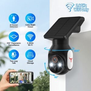Battery Powered Outdoor Camera Solar – 1080P Wireless Security Camera