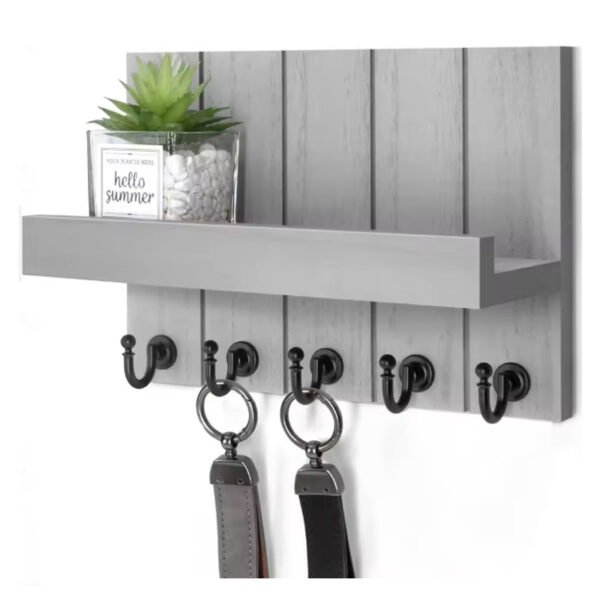 Decorative Key Holder for Wall – Wooden Entryway Organizer