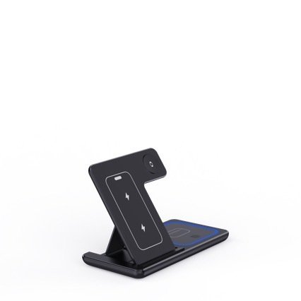 15W 3-in-1 Wireless Charging Station – LED Foldable Fast Charger Stand