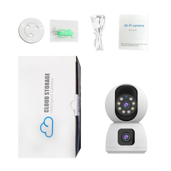 Dual Camera Security Camera with 2.4G/5G Wi-Fi, HD Dual Lens & Full-Color Night Vision