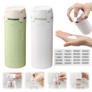 4 in 1 Toiletry Dispenser – Leak-Proof Travel Bottles for Shampoo, Lotion & More