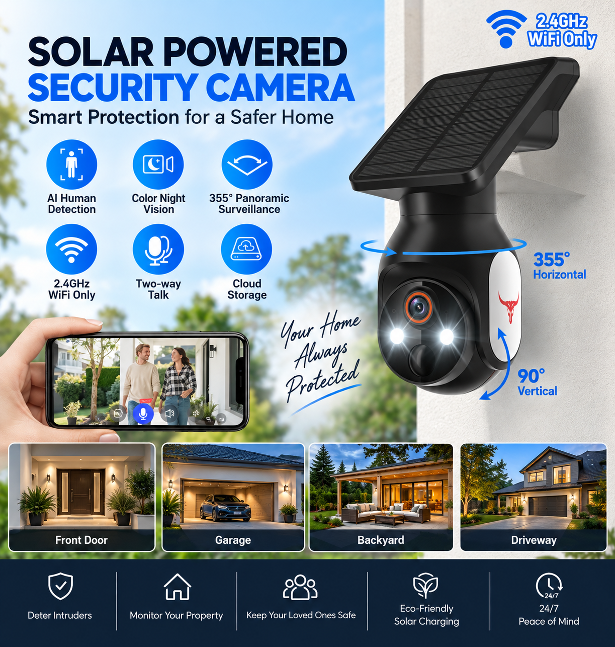 battery powered outdoor camera solar