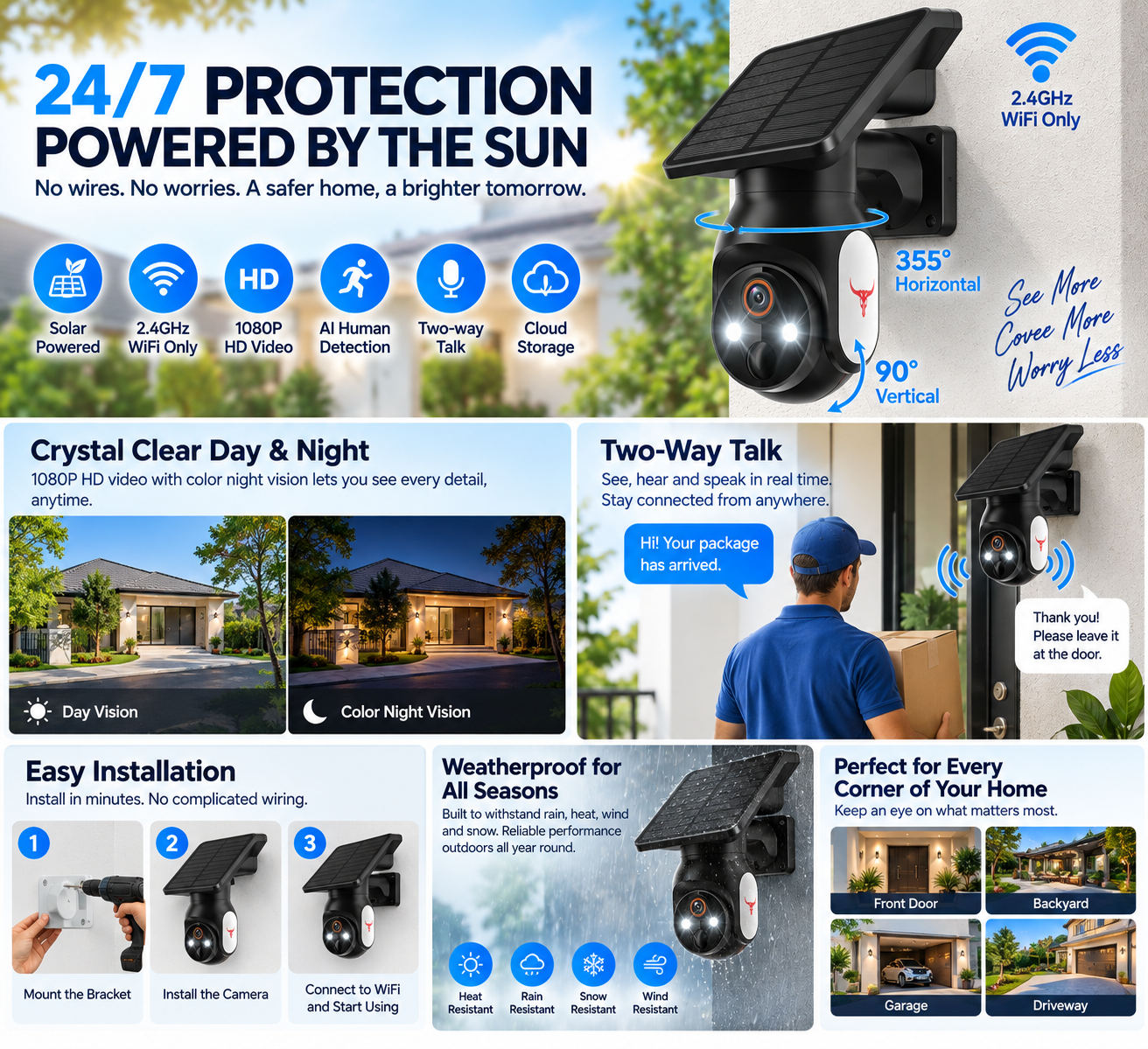 battery powered outdoor camera solar