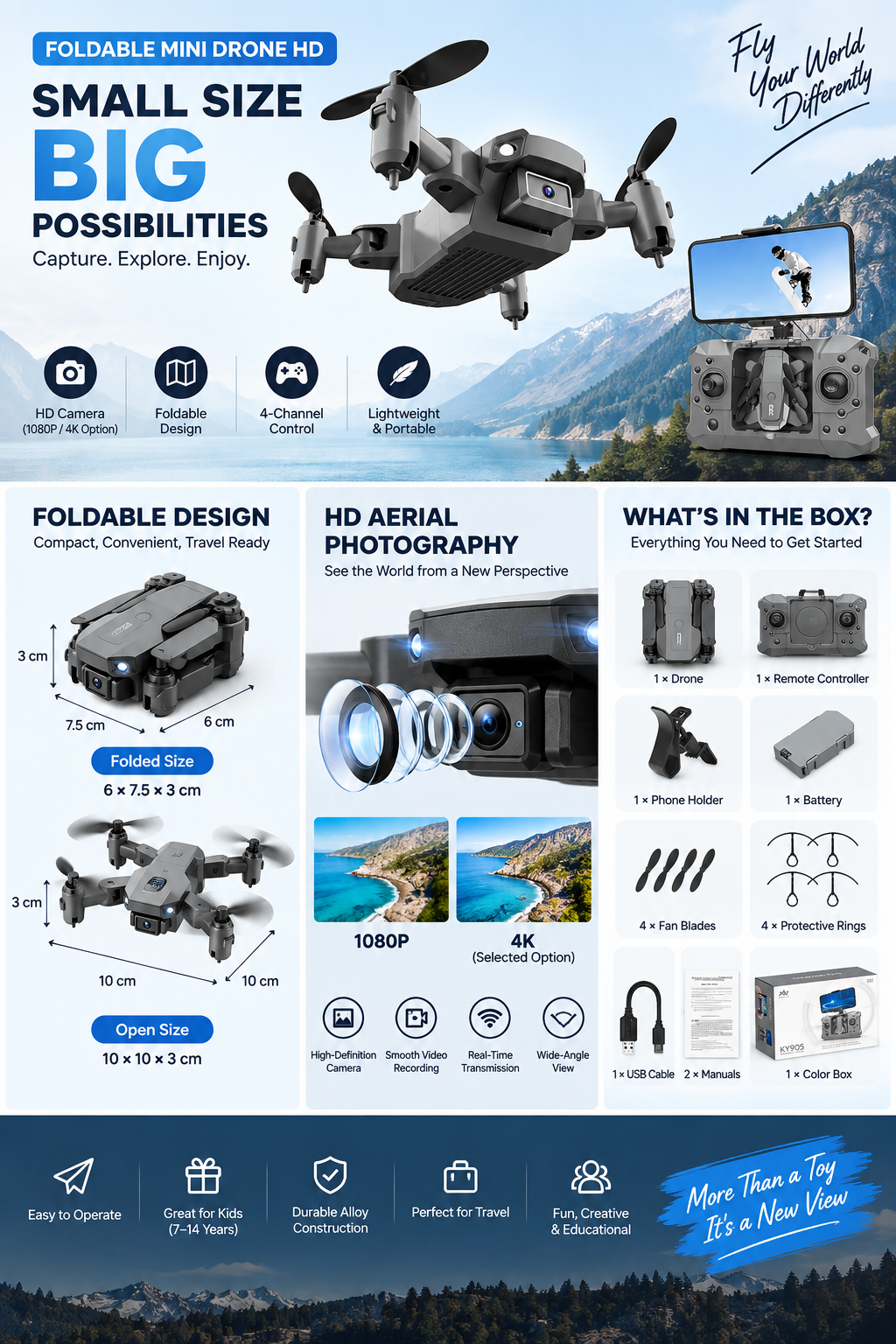 Foldable Mini Drone HD