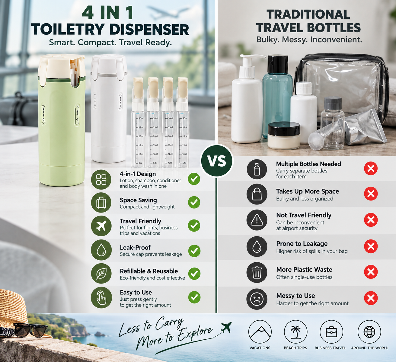 4 in 1 Toiletry Dispenser