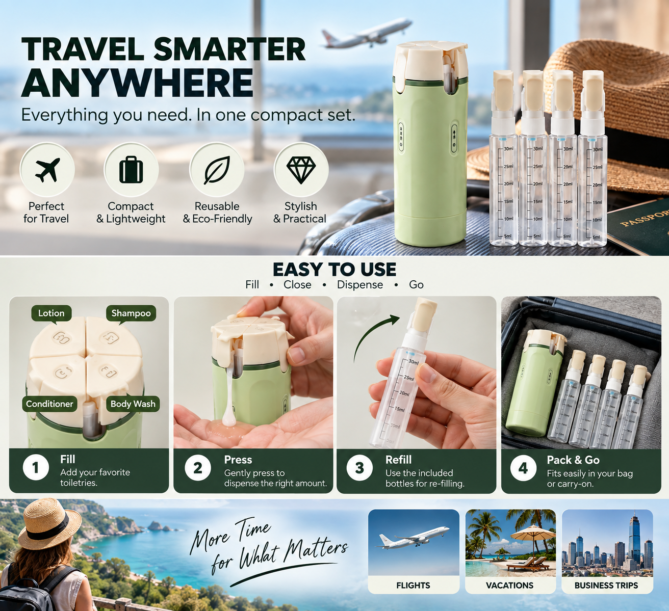 4 in 1 Toiletry Dispenser