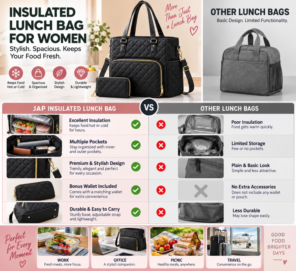 Insulated Lunch Bag for Women