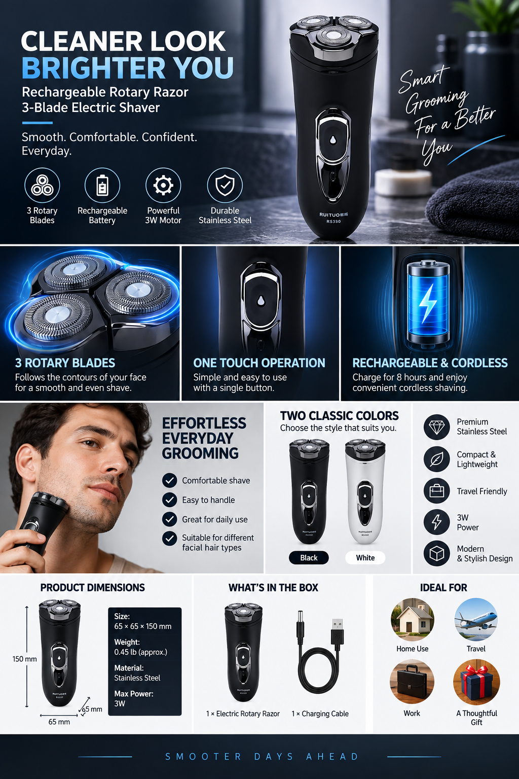Rechargeable Rotary Razor