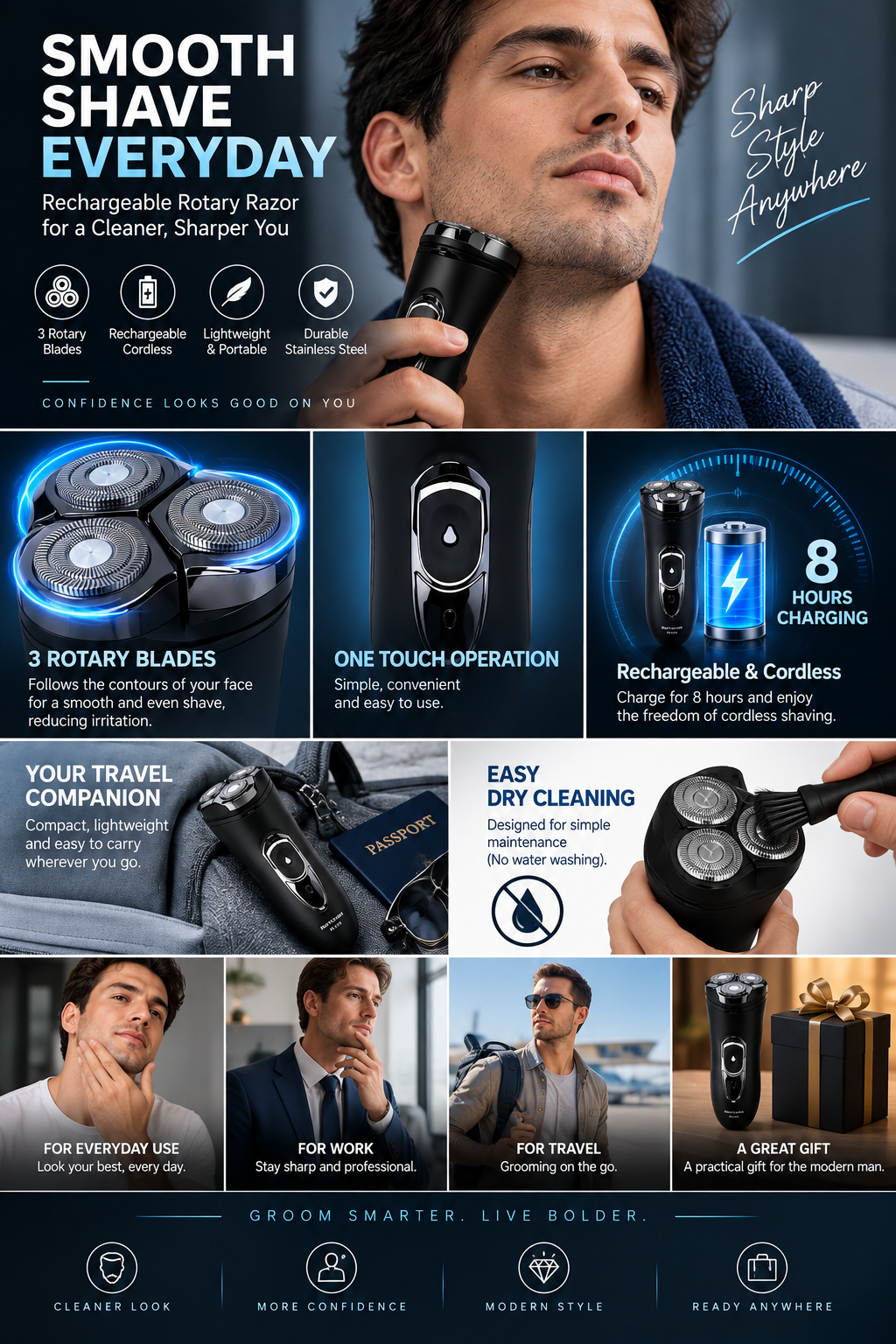 Rechargeable Rotary Razor