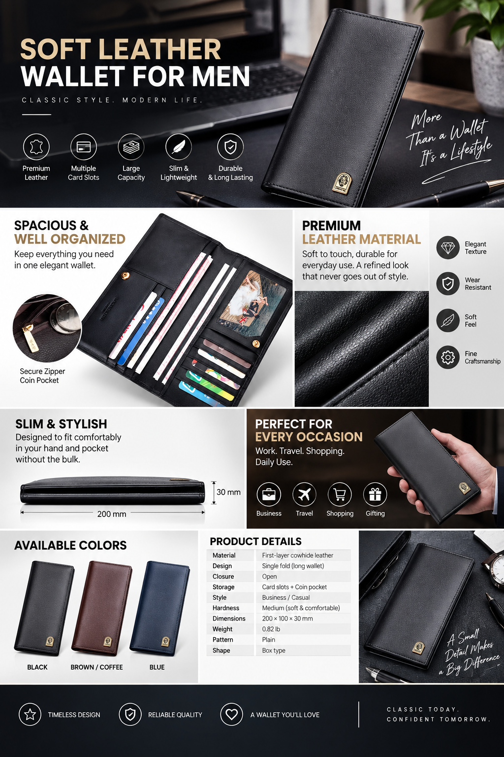 Soft Leather Wallet for Men