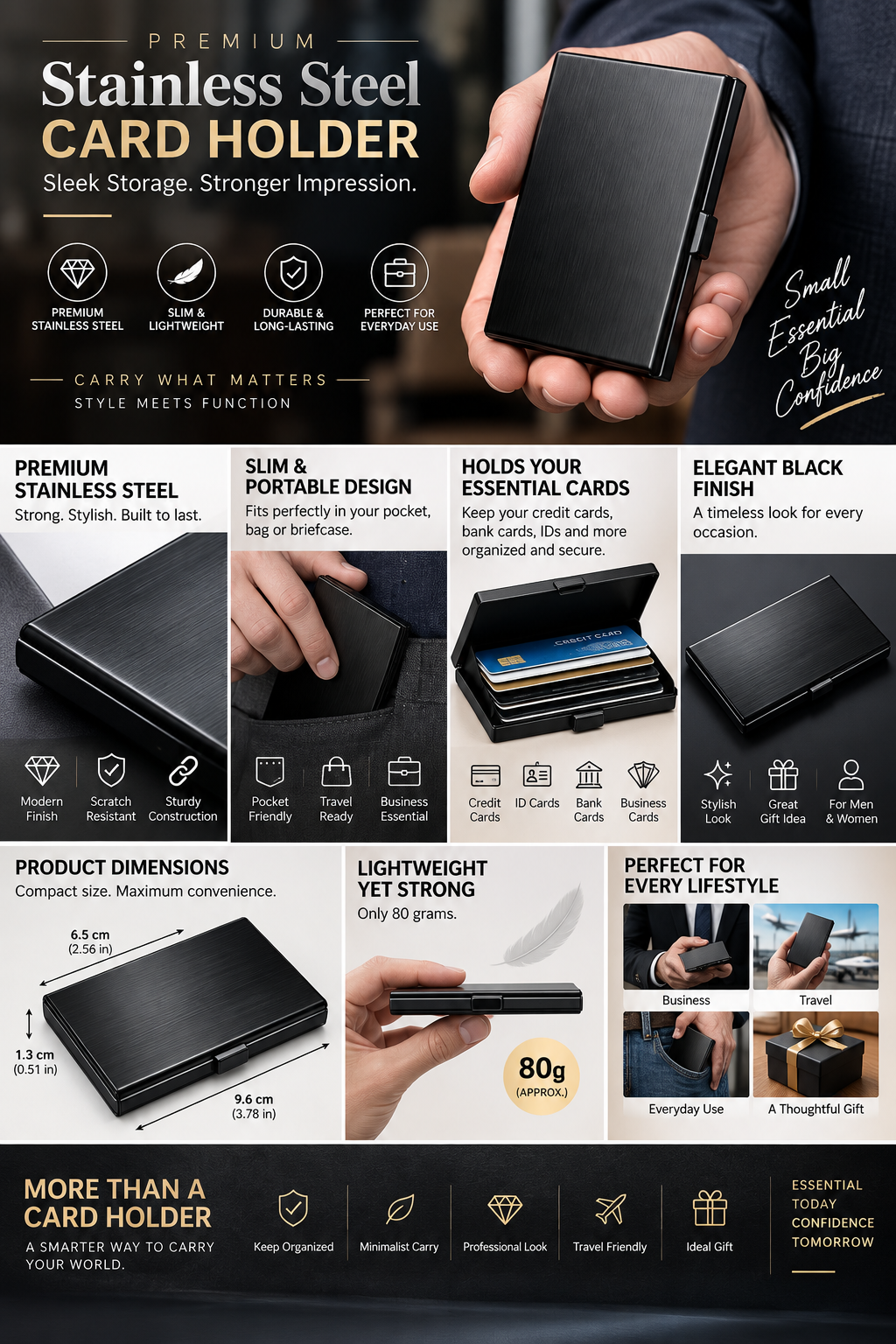 stainless steel card holder