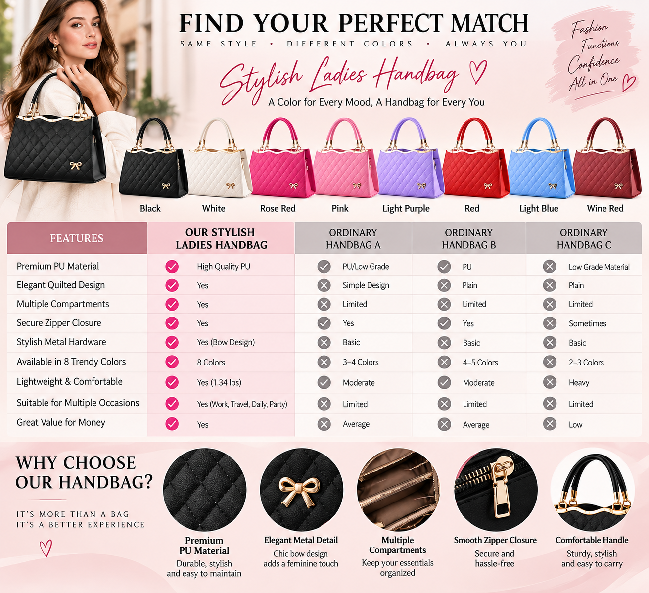 Stylish ladies handbag
