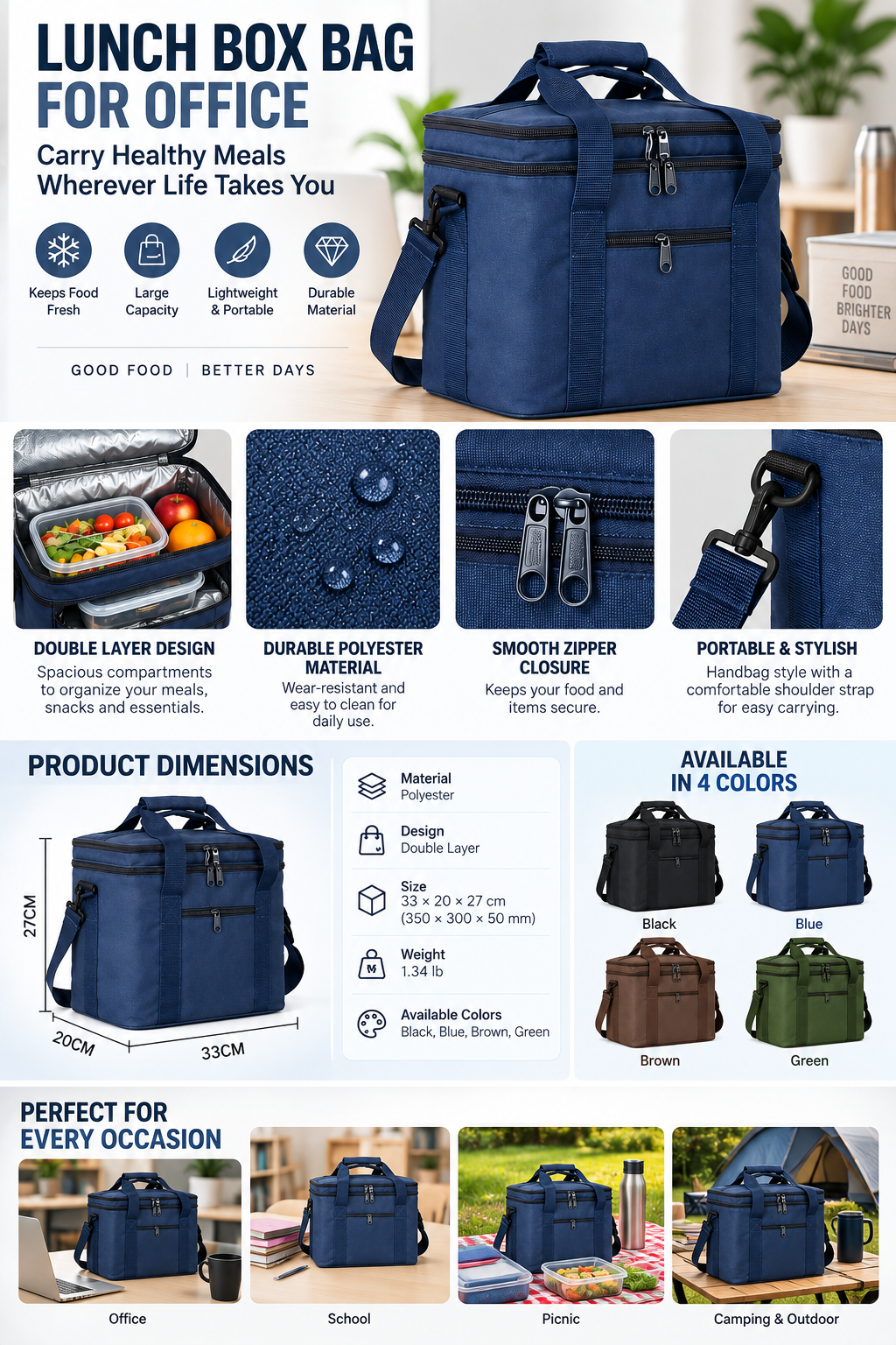 Lunch box bag for office