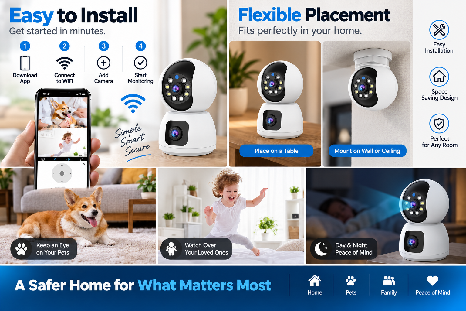 Dual Camera Solar Security Camera
