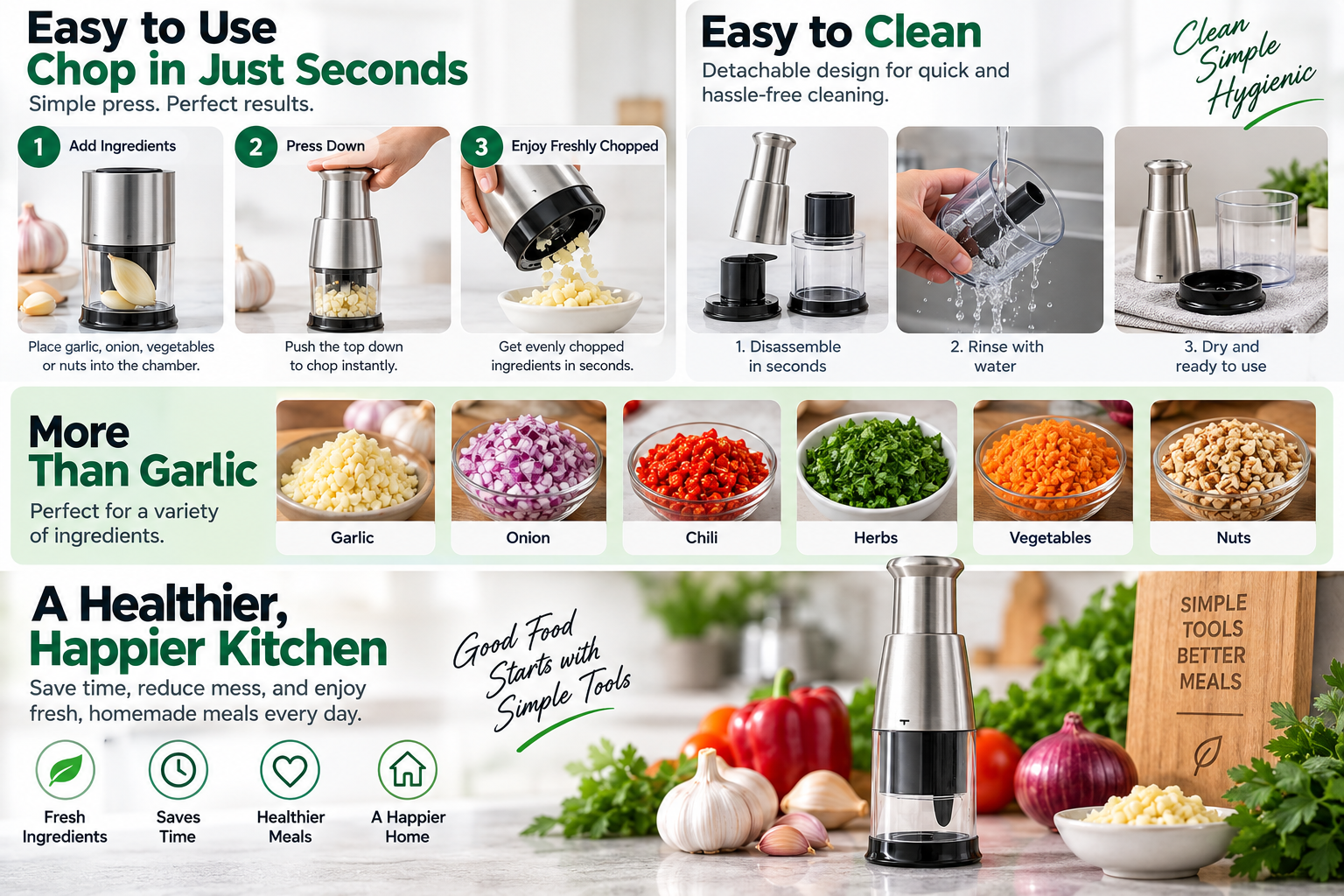Manual Garlic Press Crusher