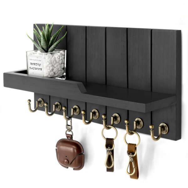 Decorative Key Holder for Wall – Wooden Entryway Organizer
