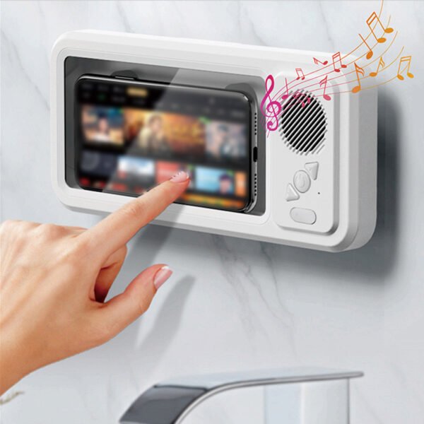 Waterproof Bluetooth Bathroom Phone Holder – 360° Rotating