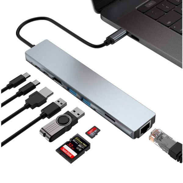 8 in 1 USB C Docking Station Hub for Laptops