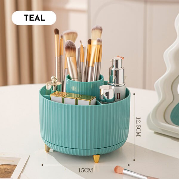 360° Rotating Makeup Organizer – 5 Compartment Cosmetic Holder