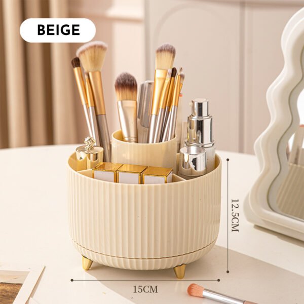 360° Rotating Makeup Organizer – 5 Compartment Cosmetic Holder
