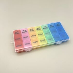 21-Compartment Travel Pill Organizer Box