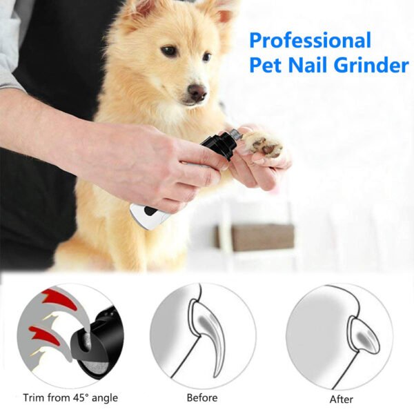 Electric Dog Nail Trimmer – Quiet USB Rechargeable Grinder