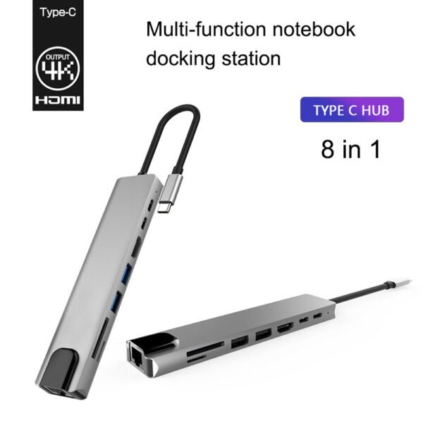 8 in 1 USB C Docking Station Hub for Laptops
