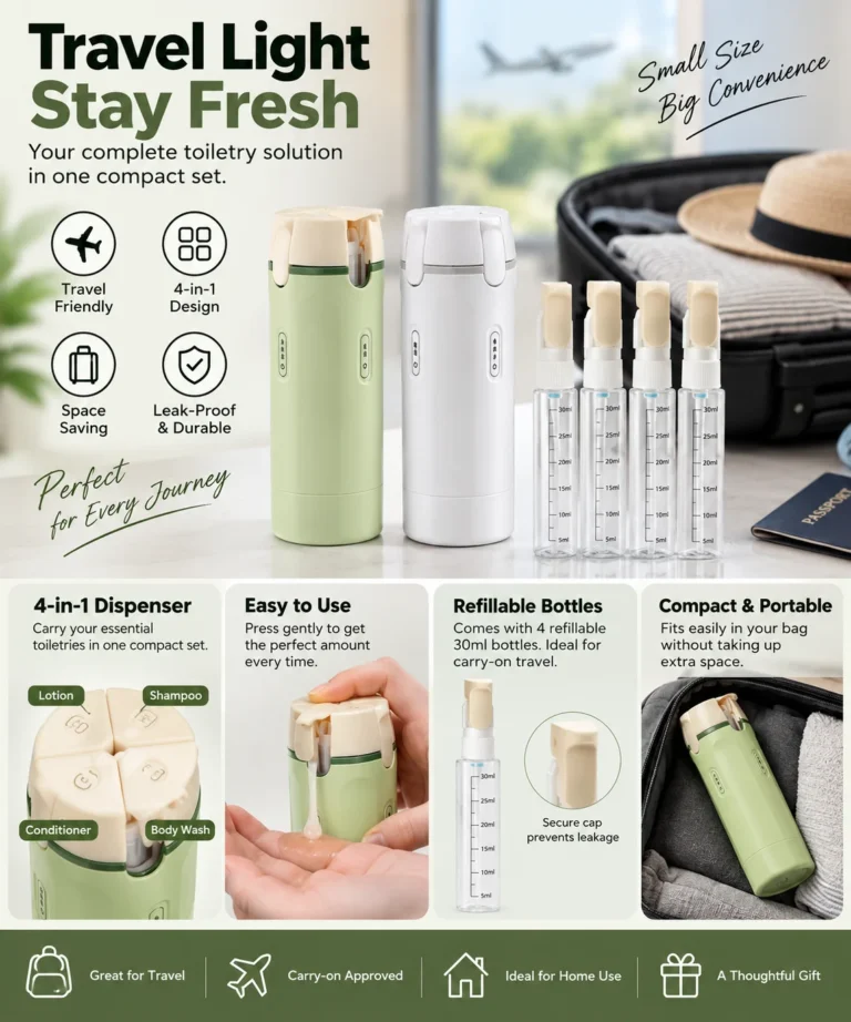 travel bottle dispenser set