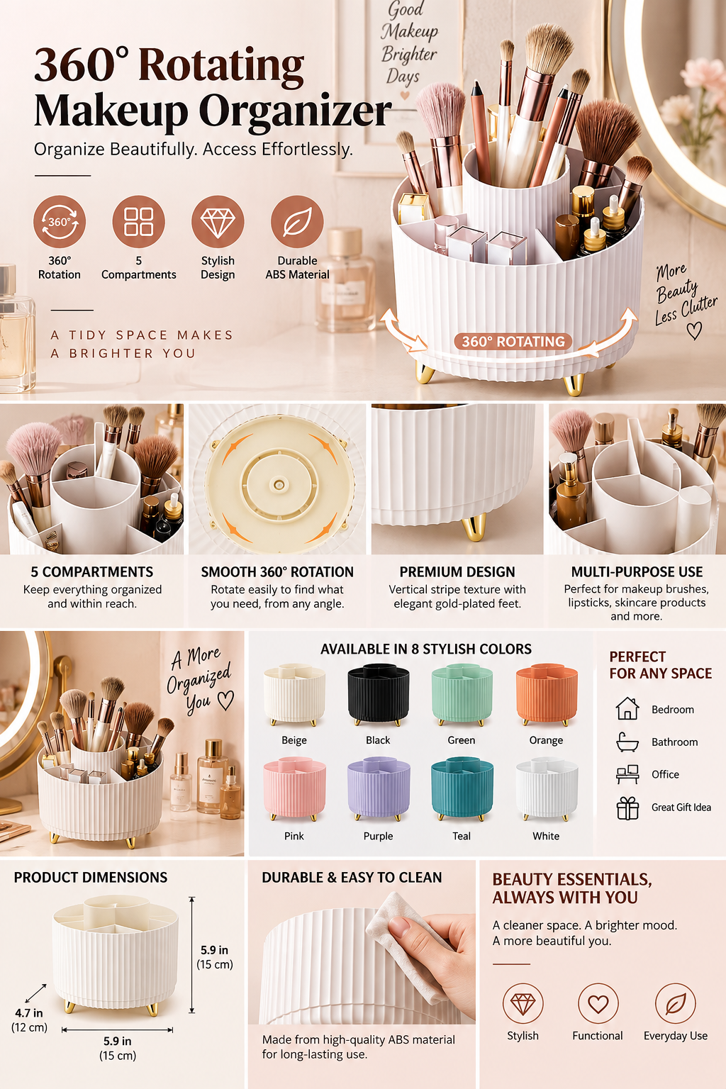 Rotating Makeup Organizer