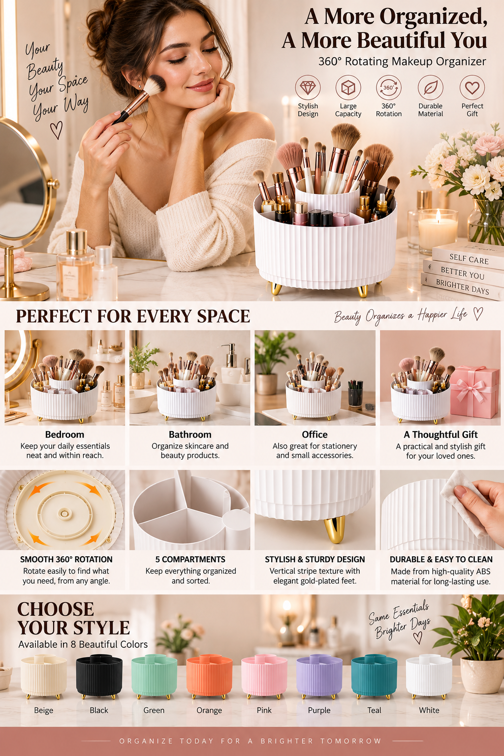 Rotating Makeup Organizer