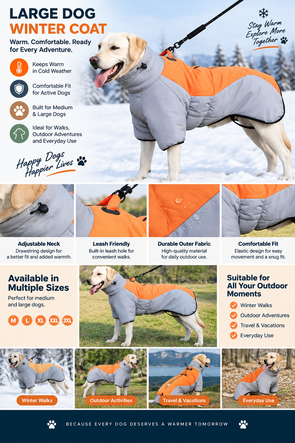 large dog winter coat