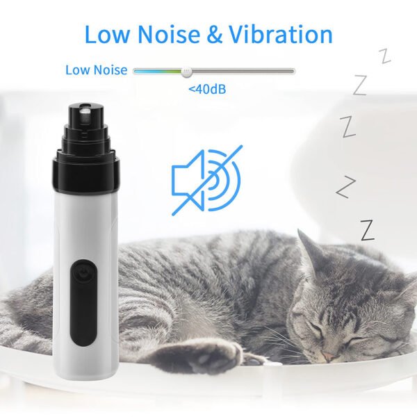 Electric Dog Nail Trimmer – Quiet USB Rechargeable Grinder