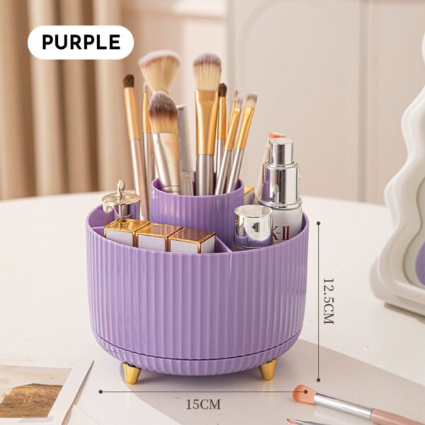 360° Rotating Makeup Organizer – 5 Compartment Cosmetic Holder